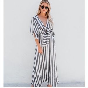 Striped peek a boo dress